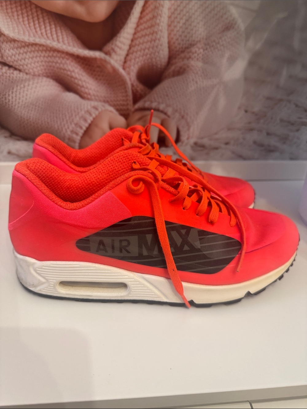 Nike Neon Orange/Coral Air Max Trainers